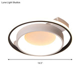 Modernist Style Metallic Dish Ceiling Lamp - 16’/19.5’ Dia Led Flush Mount In Warm/White Light