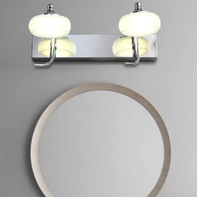 Modernist Style Silver Wall Lamp With Round Frosted Acrylic Shade 2/3 Heads Warm/White Lighting -
