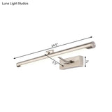 Modernist Tubular Wall Lamp In Gold Metal With Led Vanity Lighting - 16.5/20.5 Width Ideal For