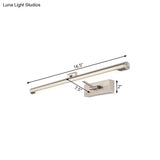 Modernist Tubular Wall Lamp In Gold Metal With Led Vanity Lighting - 16.5/20.5 Width Ideal For