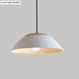 Modernist White/Black Restaurant Pendant Light With Dome Metal Shade - Sleek Ceiling Hang Fixture