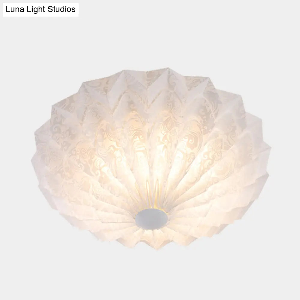 Modernist White Dome Flush Mount Light With Acrylic Fixture - 1-Light