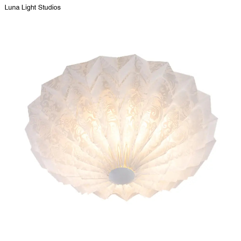 Modernist White Dome Flush Mount Light With Acrylic Fixture - 1-Light
