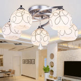 Modernist White Glass Semi Flush Mount Ceiling Light For Bedrooms 5 / Linear