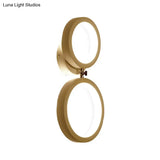 Modernist White Halo Ring Wall Sconce Light - Metal Led Lamp For Corners