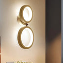 Modernist White Halo Ring Wall Sconce Light - Metal Led Lamp For Corners