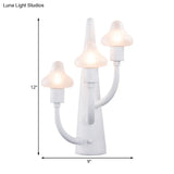 Modernist White Led Wall Lamp With Mushroom Opal Glass Shade - 2/3 Lights Living Room Sconce