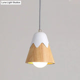 Modernist White Wood Shade Pendant Light - Sleek 1-Head Suspended Lighting Fixture