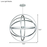 Modernistic Acrylic Globe Chandelier Pendant - 19.5’ Wide 1-Light White Ceiling Fixture