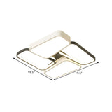 Modernistic Trapezoid Led Ceiling Flush Mount In Black-White Metallic Finish With Warm/White/3 Color