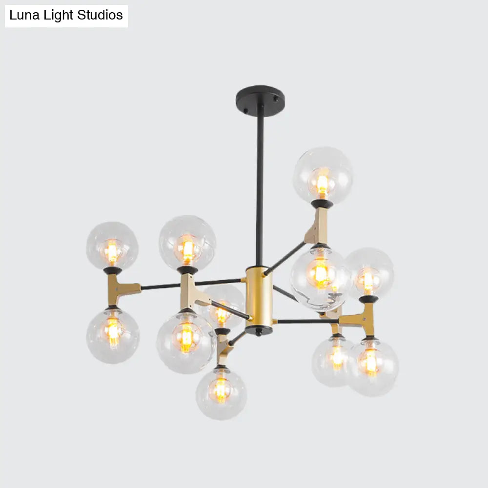 Modo G9 Gold Metal Chandelier - Contemporary 12-Light Hanging Light For Hotels