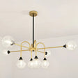Modo Glass Suspension Light - Nordic 8-Head Chandelier in Gold Finish for Dining Room Gold / Clear