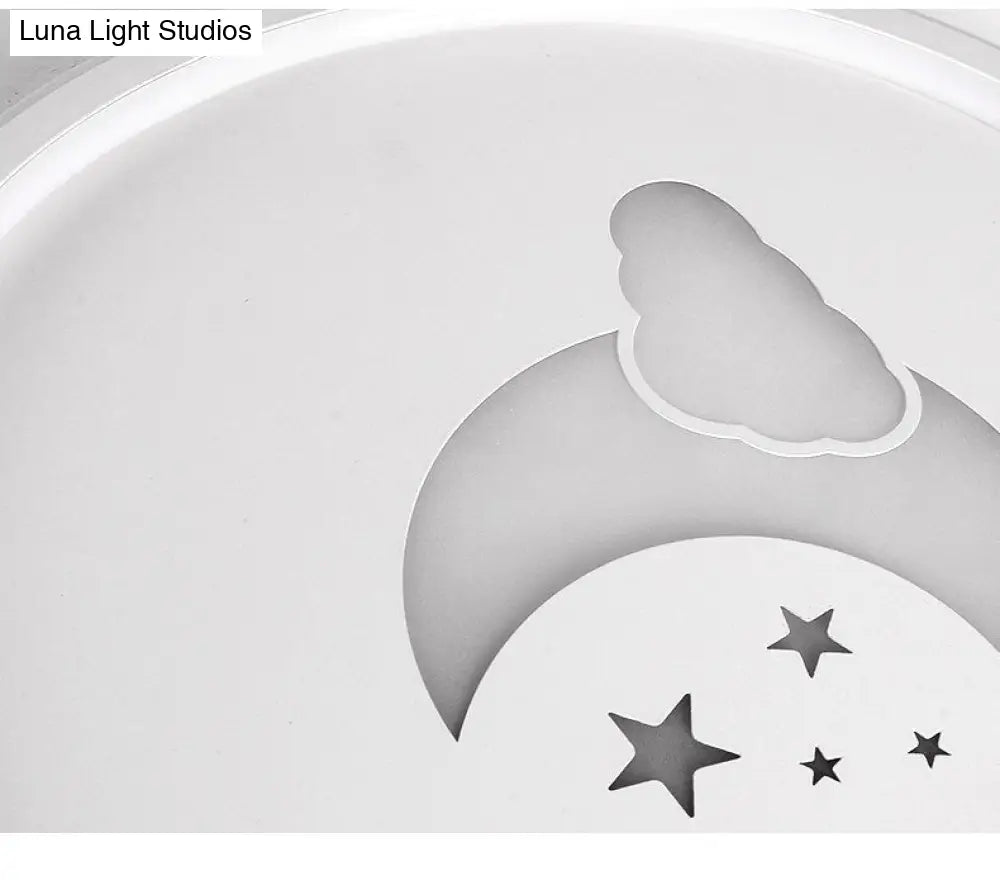 Moon And Star Flush Mount Ceiling Light For Modern Bedrooms