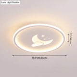 Moon And Star Flush Mount Ceiling Light For Modern Bedrooms