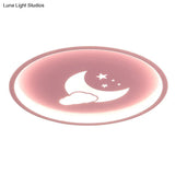 Moon And Star Flush Mount Ceiling Light For Modern Bedrooms