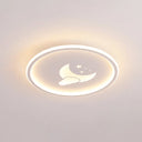 Moon And Star Flush Mount Ceiling Light For Modern Bedrooms White / 16 Natural