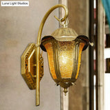 Moroccan Bell Iron Wall Light Fixture - Brass Finish Ideal For Living Room Decor Mount