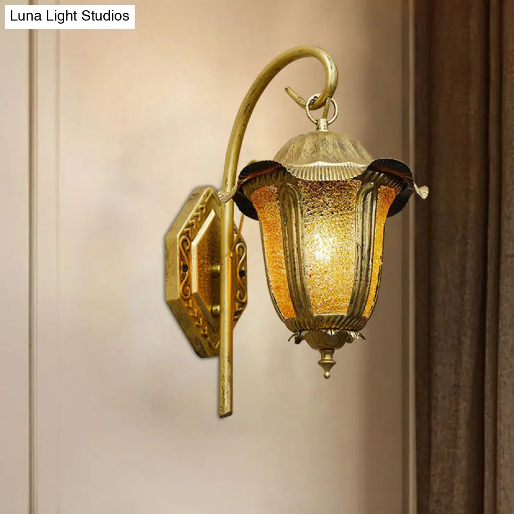 Moroccan Bell Iron Wall Light Fixture - Brass Finish Ideal For Living Room Decor Mount
