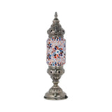 Mosaic Glass Night Light With Mediterranean Tubular Design - Nickel Finish For Bedroom / B