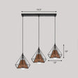 Multi-Bulb Diamond Frame Iron Ceiling Light For Restaurants And More Coffee / Linear