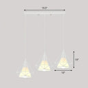 Multi-Bulb Diamond Frame Iron Ceiling Light For Restaurants And More White / Linear