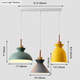 Multi-Color Macaroon Style Pendant Light With Aluminum Shade For Dining And Bedroom
