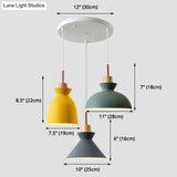 Multi-Color Macaroon Style Pendant Light With Aluminum Shade For Dining And Bedroom