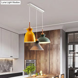 Multi-Color Macaroon Style Pendant Light With Aluminum Shade For Dining And Bedroom