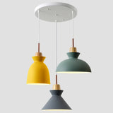 Multi-Color Macaroon Style Pendant Light With Aluminum Shade For Dining And Bedroom