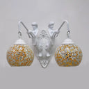 Multicolored Vanity Lamp With 2 Lights And Mediterranean Style For Bathroom Orange