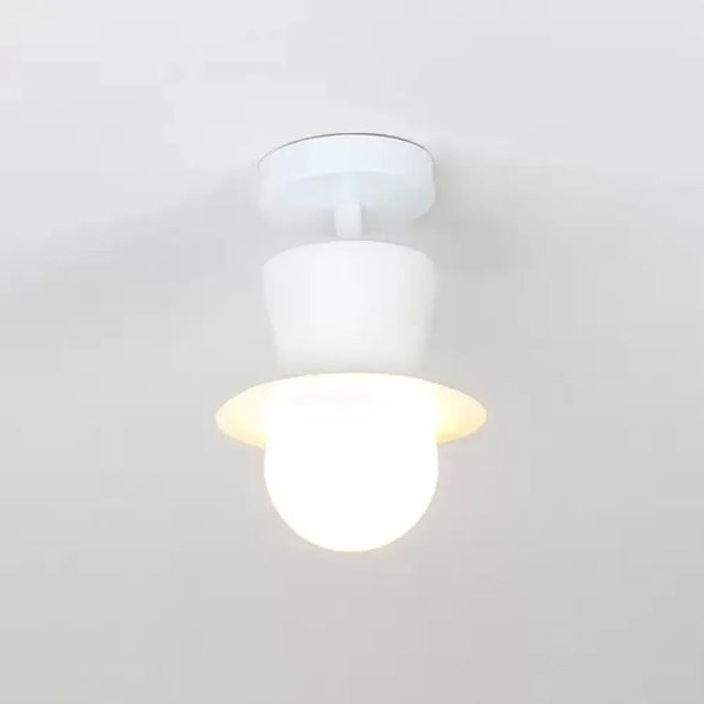 Mushroom Flush Mount Ceiling Light In White For Hallway Décor 1 /