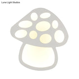 Mushroom Led Wall Light For Kids Foyer And Bathroom - Slim Design Acrylic Material White Glow