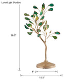 Natural Agate 4-Light Tree Bedside Table Lamp With Gold Base - Art Deco Nightstand Light