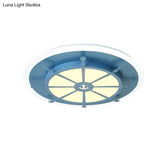 Nautical Flush Ceiling Light With Anchor Design For Bathroom Or Bedroom
