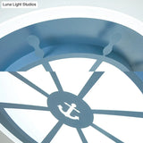 Nautical Flush Ceiling Light With Anchor Design For Bathroom Or Bedroom