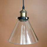 Nautical Glass Pendulum Pendant Light For Dining Room Suspension Clear / Cone