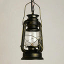 Nautical Kerosene Lantern Pendant Light - Clear Glass Hanging Lamp For Corridor Bronze / Novelty