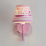 Nautical Rudder Sconce Light: Ship & Anchor Metal Wall Lamp For Child Bedroom Pink