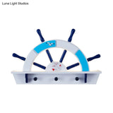 Nautical-Style Sky Blue Acrylic Half-Rudder Wall Light For Boys Bedroom