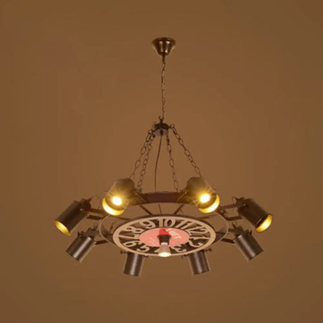 Nautical Style Vintage Industrial Chandelier 8 / Black