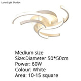 New Modern Led Ceiling Light For Living Room Bedroom White Color Dimmable With Remote Lighting Lamp