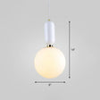 Nordic 1-Light Global Hanging Light Fixture With Opaline Glass Shade White / 6’