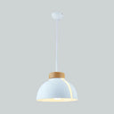 Nordic 1 Light Metal Shade Suspension Pendant - Pink/White/Black Dome Ceiling White