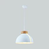 Nordic 1 Light Metal Shade Suspension Pendant - Pink/White/Black Dome Ceiling White