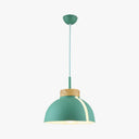 Nordic 1 Light Metal Shade Suspension Pendant - Pink/White/Black Dome Ceiling Green