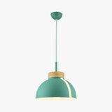 Nordic 1 Light Metal Shade Suspension Pendant - Pink/White/Black Dome Ceiling Green
