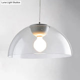 Nordic 1 Light Suspension Pendant: Red/Black/White Acrylic Shade Dome Ceiling