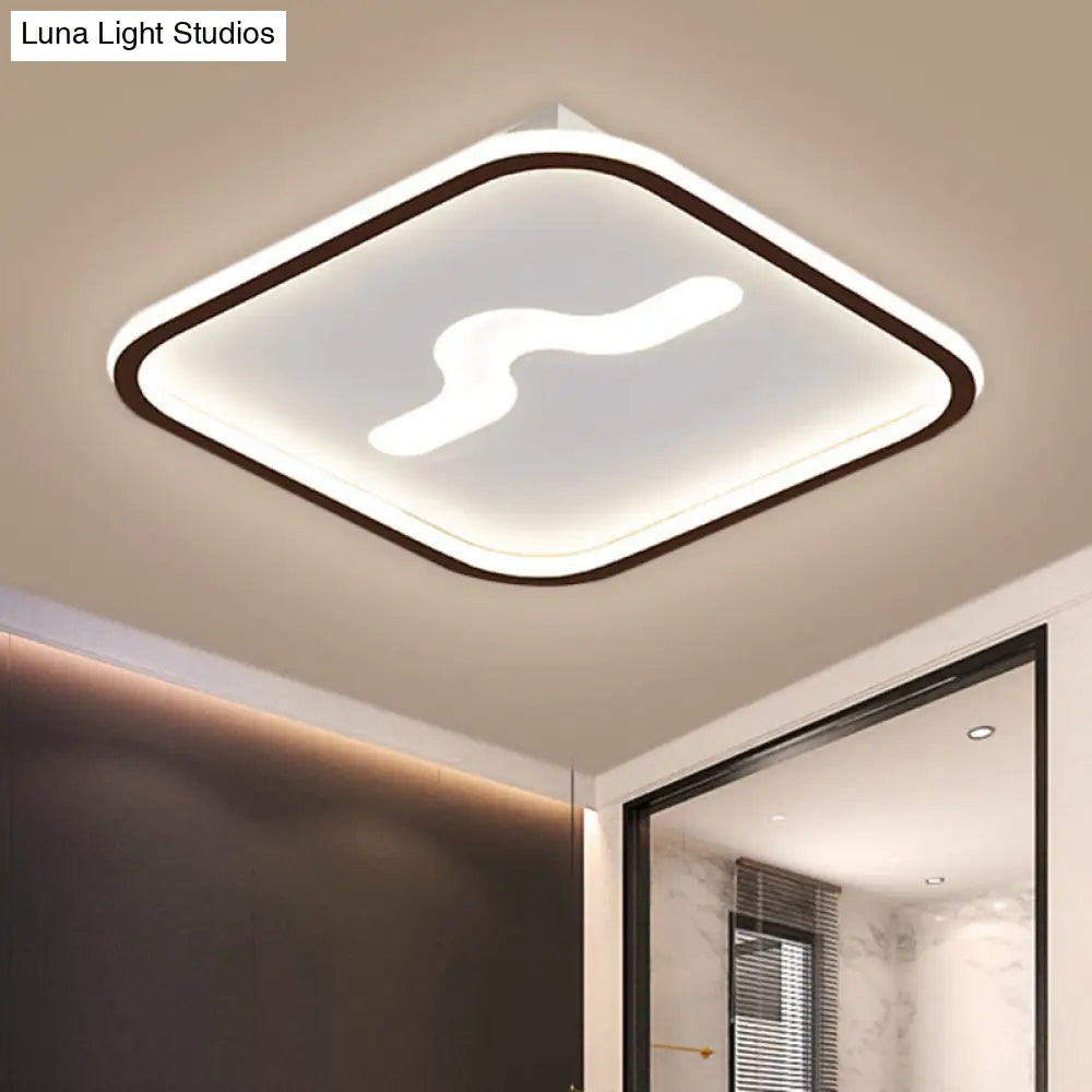 Nordic 16’/19.5’ Flush Mount Led Ceiling Light In Metal Black/Gold With Warm/White
