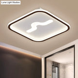 Nordic 16’/19.5’ Flush Mount Led Ceiling Light In Metal Black/Gold With Warm/White