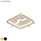 Nordic 16’/19.5’ Flush Mount Led Ceiling Light In Metal Black/Gold With Warm/White